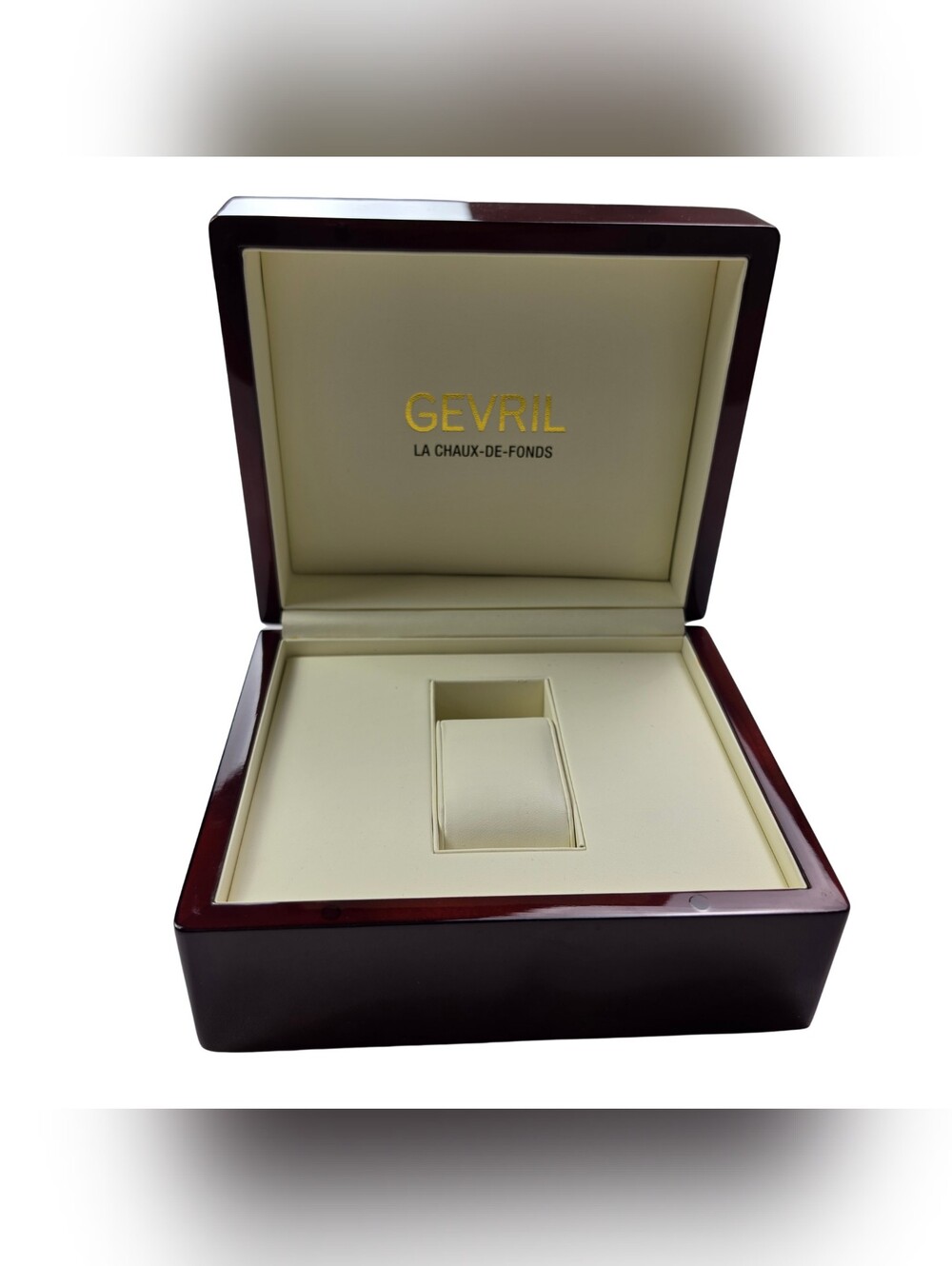 Gevril La Chaux-De-Fonds Empty Watch Box ONLY Mahogany Wood No Watch Included